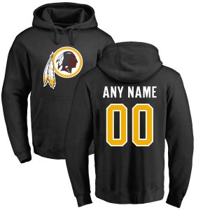 Men’s Washington Redskins NFL Pro Line Black Personalized Name & Number Logo Pullover Hoodie
