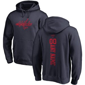 Washington Capitals Fanatics Branded Personalized One Color Backer Pullover Hoodie