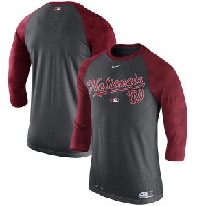 Washington Nationals Nike Authentic Collection Legend 1.7 3/4-Sleeve Raglan Performance T-Shirt