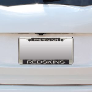 Washington Redskins Small Over Large Carbon Fiber License Plate Frame with Matte Letters