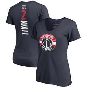 Women’s Washington Wizards John Wall Navy Backer V-Neck T-Shirt