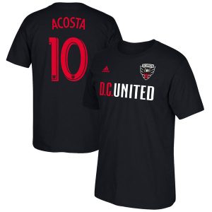 Male Adult D.C. United Luciano Acosta Black 2017 MLS Player Name and Number T-Shirt