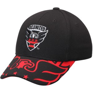 Men’s D.C. United adidas Black/Red Jersey Hook Structured Flex Hat