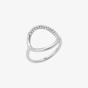 Silver-Tone Pavé Ring